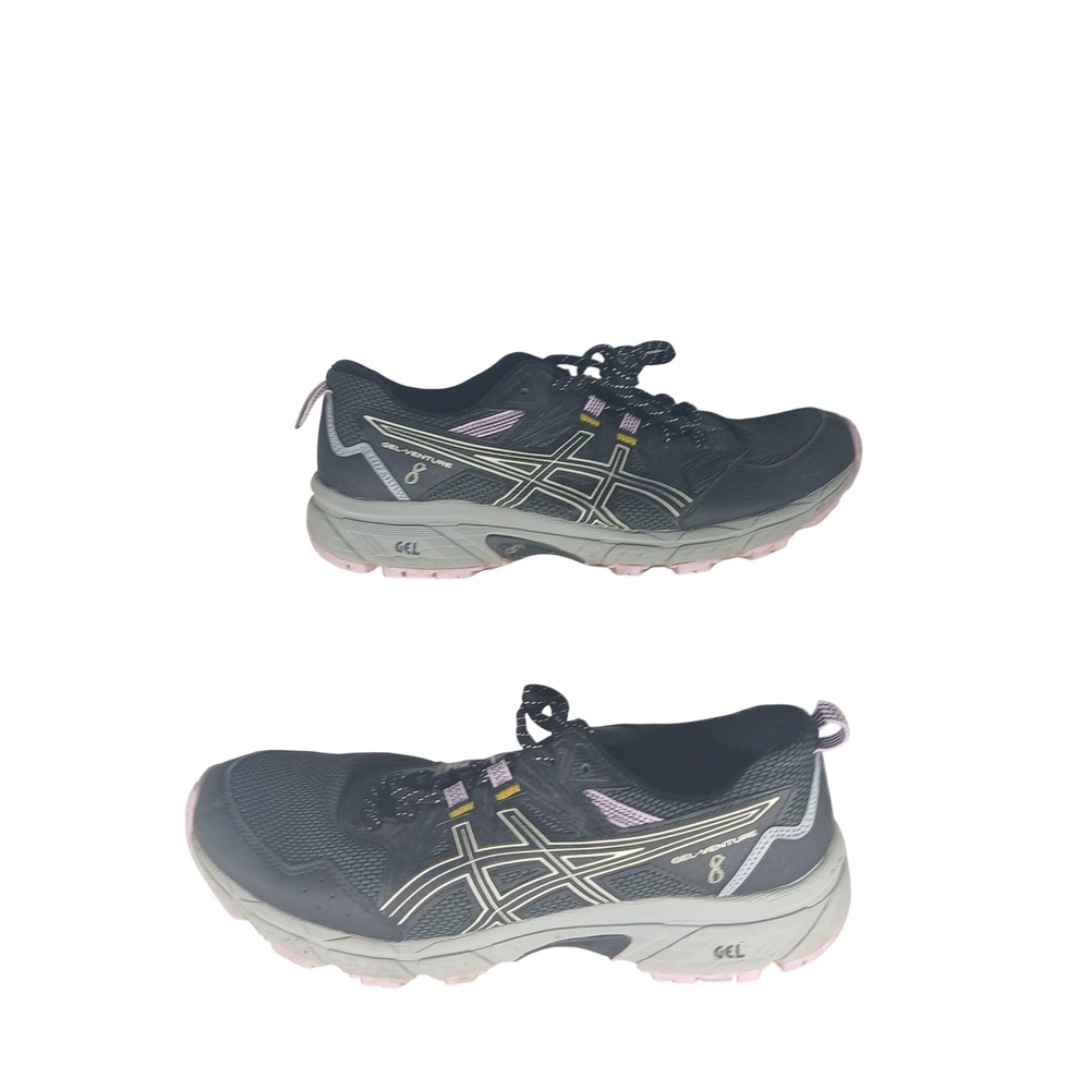 ASICS Gel-Venture 8 Size 10 Black Lavender Trail Running Shoes 1012A708